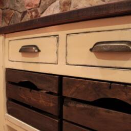 Handmade Distressed Kitchen Island, Black Walnut Top - thumbnail 4
