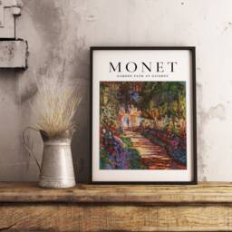 Claude Monet Exhibition Poster, Garden Path At Giverny, Art Print, Floral Wall Garden, Scenery, Nature, Gift Idea, A1/A2/A3/A4 - thumbnail 2
