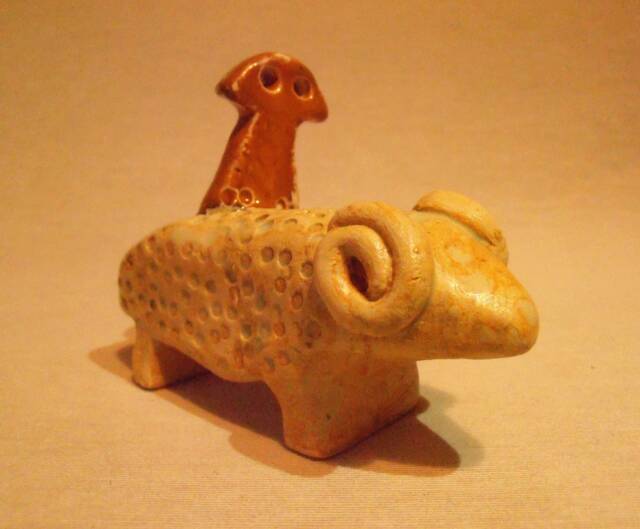 "Ceramic Goat & ""Eye Idol" - image 1