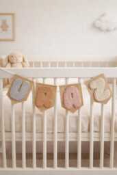 Felt Name Garland, Personalized Embroidered Bunting, Baby Shower Gift, Custom Garland Wall Hanging, Nursery Decor - thumbnail 1