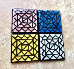 Coasters, Mosaic Vivid Colors, Housewarming Gift, Home Decor, Wine, Candles, Vases, Christmas