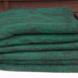 "Handmade Yak Wool Blanket Green Oversized Meditation Wrap - 57""x114" - thumbnail 4