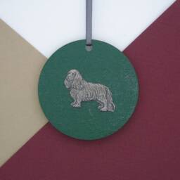 Cavalier King Charles Spaniel Wooden Disk Decoration - Christmas Tree Ornament Bauble Unique Decor - thumbnail 3