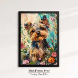 Yorkshire Terrier Abstract Oil Painting Framed Canvas & Print Large Sizes Wall Art Poster Pet Home Decor Interior Dog Lover Gift Idea - thumbnail 2