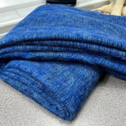 Yakwool Blanket Oversized Shawl Blue Travel Wrap/Throws Meditation Stole Handmade Scarf 240cm117cm - thumbnail 3
