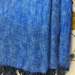 Yakwool Blanket Oversized Shawl Blue Travel Wrap/Throws Meditation Stole Handmade Scarf 240cm117cm - thumbnail 2