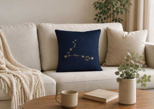 Pisces Constellation Pillow Cover 40x40 cm, Zodiac Throw With Insert, Astrology Gift For Her, Celestial Home Decor - image 1