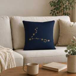 Pisces Constellation Pillow Cover 40x40 cm, Zodiac Throw With Insert, Astrology Gift For Her, Celestial Home Decor - thumbnail 2