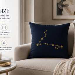 Pisces Constellation Pillow Cover 40x40 cm, Zodiac Throw With Insert, Astrology Gift For Her, Celestial Home Decor - thumbnail 3