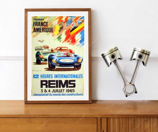 Reprint Of A Vintage 1965 Le Mans 24Hr Motor Racing Poster - image 1