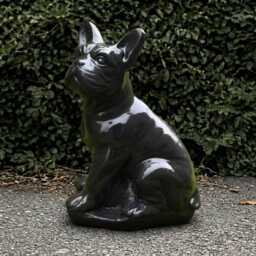 Outdoor French Bulldog Sculpture Concrete Dog Figurine Stone Pet Ornament Decor Handmade Dog Lover Gift - thumbnail 3