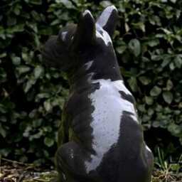 Outdoor French Bulldog Sculpture Concrete Dog Figurine Stone Pet Ornament Decor Handmade Dog Lover Gift - thumbnail 2