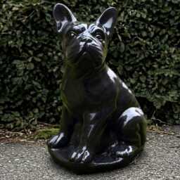 Outdoor French Bulldog Sculpture Concrete Dog Figurine Stone Pet Ornament Decor Handmade Dog Lover Gift