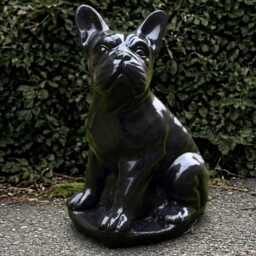 Outdoor French Bulldog Sculpture Concrete Dog Figurine Stone Pet Ornament Decor Handmade Dog Lover Gift - thumbnail 4
