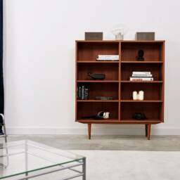 Bookcase, Bookshelf Made Of Oak Vaneer - Teak Colour Livlo T-R02 - thumbnail 3