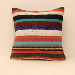 Kilim Pillow, Sofa Pillow Boho Pillow, Handmade 18x18 in 45x45 cm Minimalist Decorative Cushion Cover Throw 4Kbf-118 - thumbnail 1