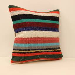 Kilim Pillow, Sofa Pillow Boho Pillow, Handmade 18x18 in 45x45 cm Minimalist Decorative Cushion Cover Throw 4Kbf-118 - thumbnail 2