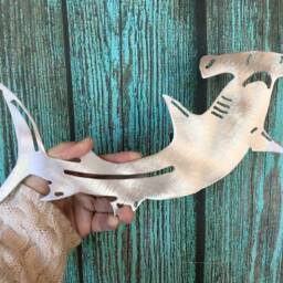Hammerhead Shark, Tree Topper, Wall Hanging Or Yard Stake, Handcrafted, Metal, Outdoor Lovers Gift, Christmas Unique Holiday - thumbnail 4