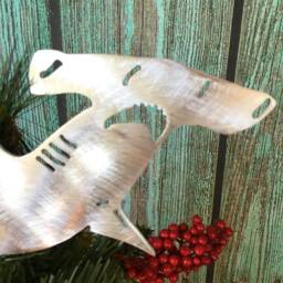 Hammerhead Shark, Tree Topper, Wall Hanging Or Yard Stake, Handcrafted, Metal, Outdoor Lovers Gift, Christmas Unique Holiday - thumbnail 3