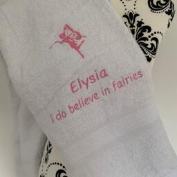 Fairy Towel - Personalised Face Cloth/Hand Bath = Fairies - thumbnail 2