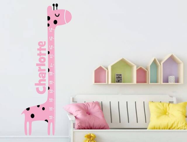 Personalised Giraffe Height Chart Wall Sticker, For Kids, Custom Decal, Growth Decal - image 1
