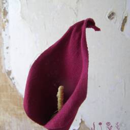 4Th Wedding Anniversary Gift Long Stem Linen Lily Sculpture, For Wife, Husband, To Couple, Vase Not Included - thumbnail 2