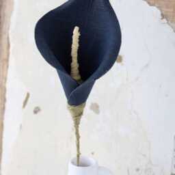4Th Wedding Anniversary Gift Long Stem Linen Lily Sculpture, For Wife, Husband, To Couple, Vase Not Included - thumbnail 4