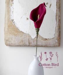 4Th Wedding Anniversary Gift Long Stem Linen Lily Sculpture, For Wife, Husband, To Couple, Vase Not Included - thumbnail 1