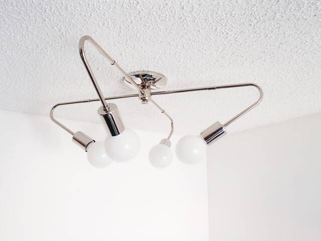 Modern Flush Mount - Ceiling Light Bulb Cluster Polished Nickel Living Room Lighting Dining Bathroom Ul Listed - image 1