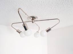 Modern Flush Mount - Ceiling Light Bulb Cluster Polished Nickel Living Room Lighting Dining Bathroom Ul Listed - thumbnail 1