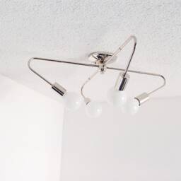 Modern Flush Mount - Ceiling Light Bulb Cluster Polished Nickel Living Room Lighting Dining Bathroom Ul Listed - thumbnail 3
