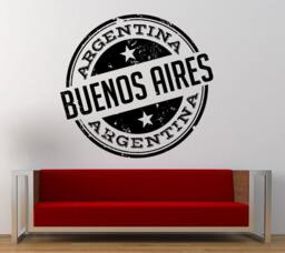 Buenos Aires Argentina Stamp Wall Decal Sticker Vinyl Mural Leaving Bedroom Room Home Decor Free Shipping L346 - thumbnail 1