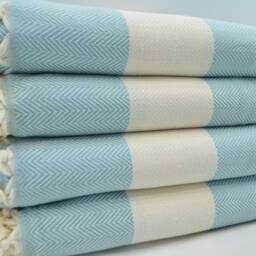 "Turkish Bedspread, Herringbone Blanket, Mint Green Throw, Beach Throw, Soft Blanket, Turkish Blanket, Home Decor, 79""x95" - thumbnail 3