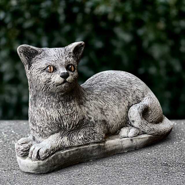 Concrete Sitting Cat Statue Stone Kitty Sculpture Outdoor Pet Figure Cement Animal Memorial Decor Cat Lover Gift Handmade - image 1