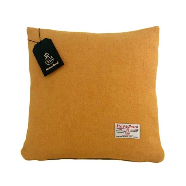 Harris Tweed Cushion Cover - Double Sided With Concealed Ykk Zip Yellow 100% Wool All Sizes Available - image 1