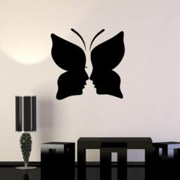 Wall Vinyl Decal Butterfly Kissing Couple Love Romance Abstract Modern Home Decor - #1095Di - thumbnail 3