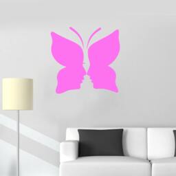 Wall Vinyl Decal Butterfly Kissing Couple Love Romance Abstract Modern Home Decor - #1095Di - thumbnail 2