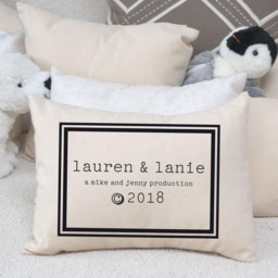Baby Pillow, Personalized Baby Shower Gift For Godchild, Trendy Boy, New Wishes, Twins - thumbnail 2