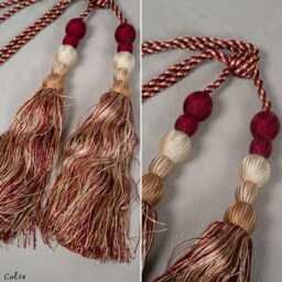 Luxury Double Tassel Curtain Tieback - Beaded Rope Drapery Holdback Elegant Decorative Accessory 6 Colors - thumbnail 4