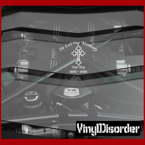 Cross 7 in Loving Memory Custom Car Or Wall Vinyl Decal Stickers - Ilmcross7Et - image 1