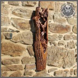 Hummingbird Wood Carving, Iroko Wall Art, Rustic Wildlife Decor - thumbnail 2