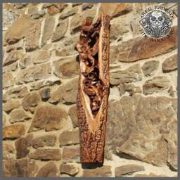 Hummingbird Wood Carving, Iroko Wall Art, Rustic Wildlife Decor - thumbnail 3