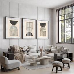 Neutral Abstract Art Prints, Modern Art, Beige Wall , Home Decor Set Of 3 , A5, A4, A3 A3+ A2 A1 Sizes, Fast Delivery - thumbnail 1