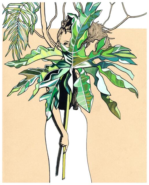 Leaf Peeper - Gicl??e Print Of Original Ink + Gouache Painting - image 1