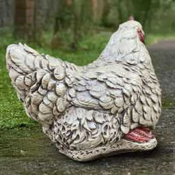 Outdoor Chicken Statue Concrete Garden Lifelike Sculpture Stone Bird Ornament Cement Farm Animal Decoration Handmade Art - thumbnail 4