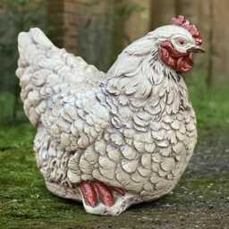 Outdoor Chicken Statue Concrete Garden Lifelike Sculpture Stone Bird Ornament Cement Farm Animal Decoration Handmade Art - thumbnail 1