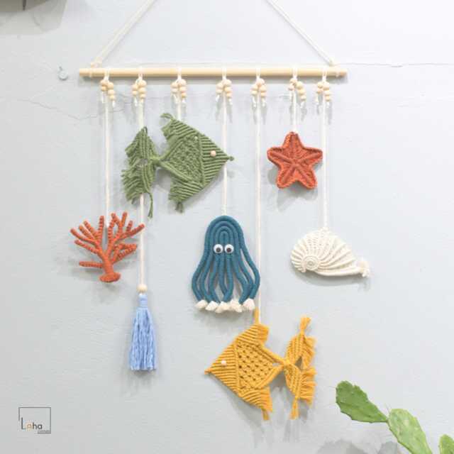Ocean Macrame Wall Hanging Nautical Nursery Decor - image 1