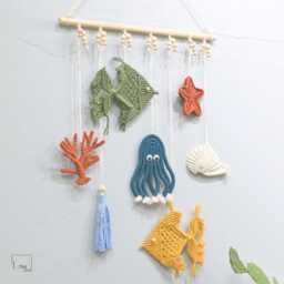 Ocean Macrame Wall Hanging Nautical Nursery Decor - thumbnail 3