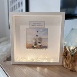 Beach Engagement Personalised Pebble Art Picture Frame Gift For Couple Newly Engaged On Beach Setting People She Said Yes - thumbnail 3