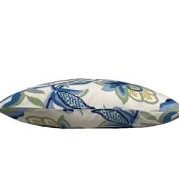 Schumacher Alexandra Vine Linen Navy & Leaf Cushion Cover Pillow Double Sided - thumbnail 3